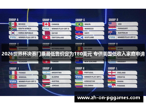 2026世界杯决赛门票最低售价定为180美元 专供美国低收入家庭申请